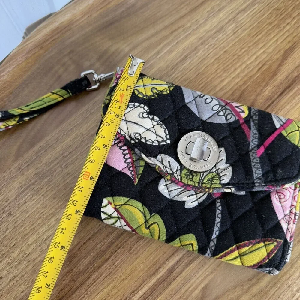Vera Bradley Twist locks Wristlet Wallet Black Multicolor